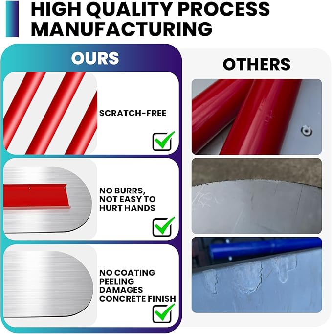 Bull Float With 48x12 Inch Base, 22 Pounds Bull Float Concrete Tools, Stainless Steel Concrete Bull Float With Four Aluminum Alloy Poles, Concrete Finishing Tools