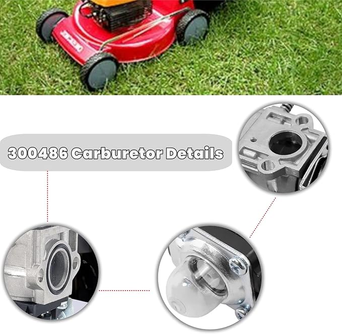 300486 Carburetor Fits for Earthquake E43 E43WC E43CE Auger MC43CE MC43 MC43E MD43 Tiller Cultivator Dethatcher WE43 WE43E Southland SCV43 SEA43 Powermate Edger PEA438 51.7CC 2 Cycle Carb Tune Up Kit