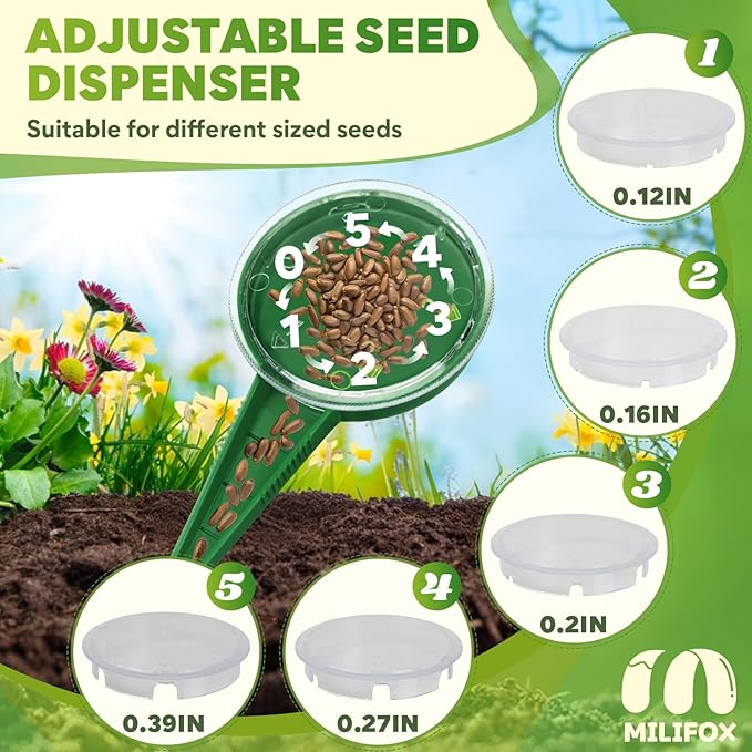 Seed Planter Tool, 6.9" Dibber Garden Tool, Plastic Dibbler Tools for Planting, Seed Dispenser, Bulb Digger Garden Planter for Sowing Seeds, Bulbs, Digging (Dark Green)