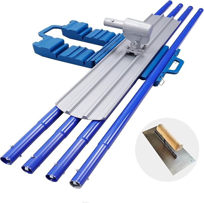 Bull Float Aluminum Magnesium Alloy Concrete Float 48"x8" Round End Board Kit trowel Tool Cement Tools Float Bracket Concrete Tools Finishing With 57" Handle x4 VOYAR
