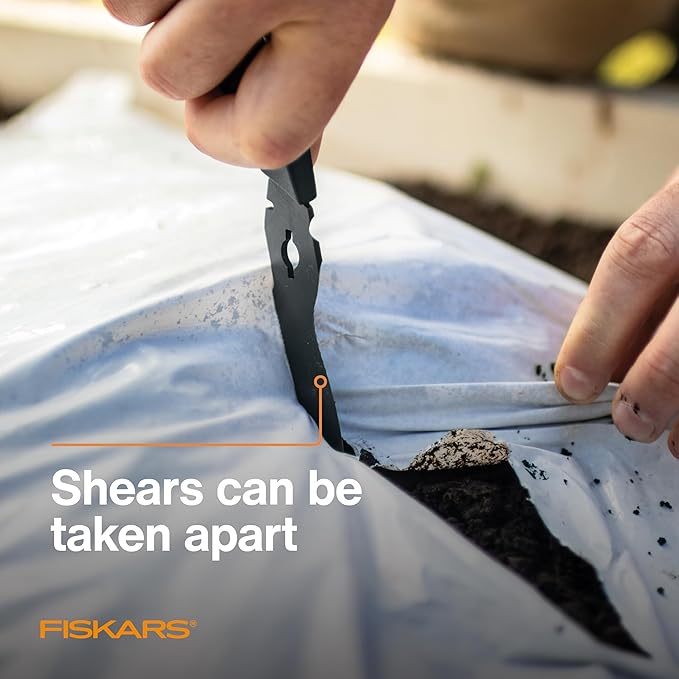 Fiskars Garden Scissors, 7-in-1 Garden Shears Multi-Tool with Sheath, Great for Plant Trimming, Cutting Nursery Pots, Bags, and Wire