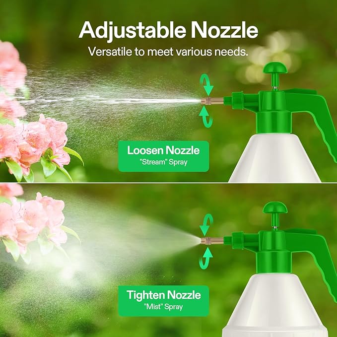 VIVOSUN 27oz Pump Sprayer, Handheld Garden Water Sprayer Bottle with Adjustable Brass Nozzle, for Spraying Plants, Flowers, Weeds and Cleaning, Green