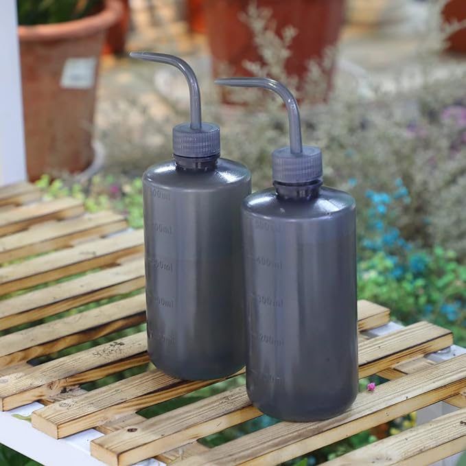 Squeeze Bottles Succulent Watering Bottle Black Water Squirt Irrigation Bottle Squeeze Sprinkling Can Plastic Wash Plant Bottle 500ml 2pc