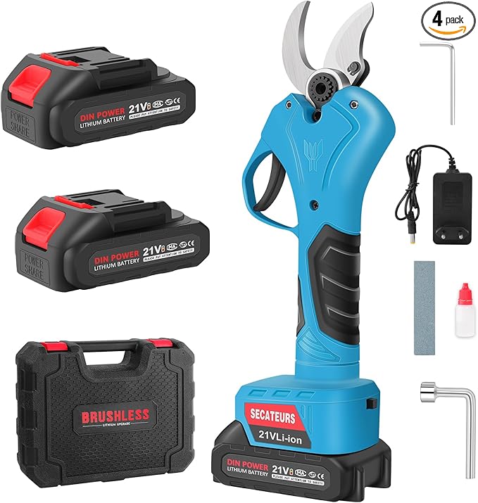 Electric Pruning Shears,1.2in(30mm) Cutting Diameter Pruning Shear for Gardening with 2Pcs 2.0Ah Rechargeable Batteries and 1 Charger, Branch Cutter for Tree Trimming