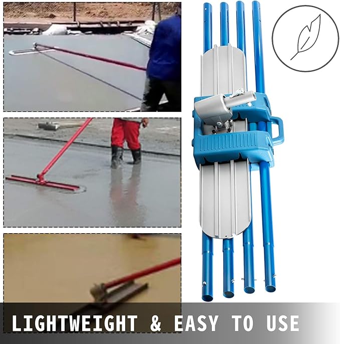 VEVOR Bull Float Magnesium Concrete Float 48 x 8 Round End Concretes Floats Tools Cement Tool Bull Concrete Kit Bull Float with 4 Float Handle Bull Floats Bracket Concretes Tools Finishing Bulls