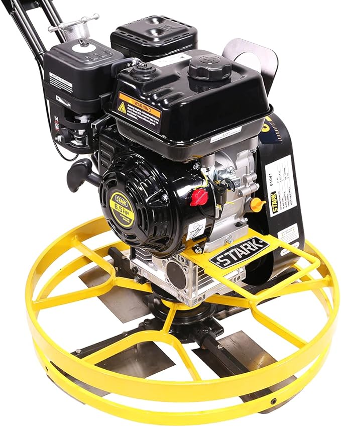 Stark USA 6.5HP Walk-Behind Cement Trowel 22" Float Pan Blade 196cc Gas-Powered Smooth Concrete Surface Finisher