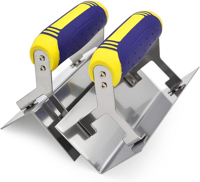 Concrete Tools Set Stainless Steel Corner Trowel 2 PC (Inside & Outside) Drywall Corner Knife Set Plastering Bricklaying Finishing Kit