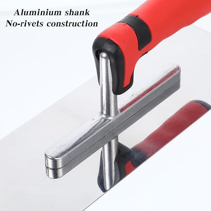 3Pcs Concrete Tools Stainless Steel Flat Finishing Trowel plus Concrete Edger and Groover Stucco Cement Kit Masonry Construction Hand Kit