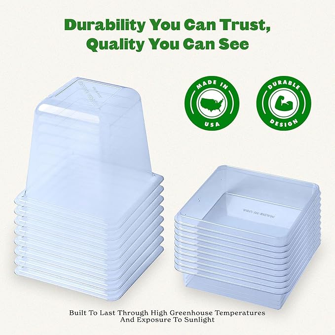 Epic Gardening Reusable Germination Domes & Trays - Easy Watering Seed Starting - Gardener Friendly Plant Trays for Seedlings | UV-Treated & BPA-Free (16)