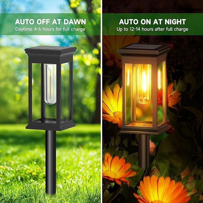 Solar Pathway Lights Outdoor Waterproof – 10 Pack Bright Solar Powered Garden Lights with Auto On/Off, IP65 LED Landscape Lighting for Walkway Patio Lawn Yard Decor