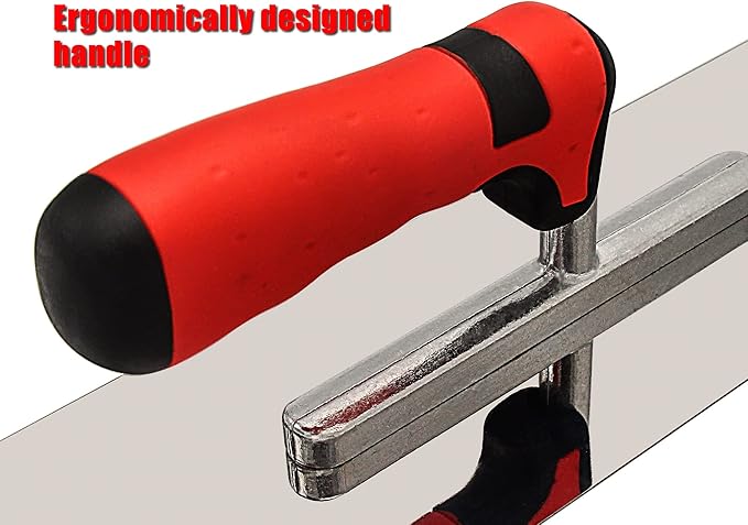 Concrete Tools Set Stainless Steel Flat Finishing Trowel (11" x 4") and Pool Trowel (14" x 4") Drywall Cement Plastering Masonry Construction Hand Kit