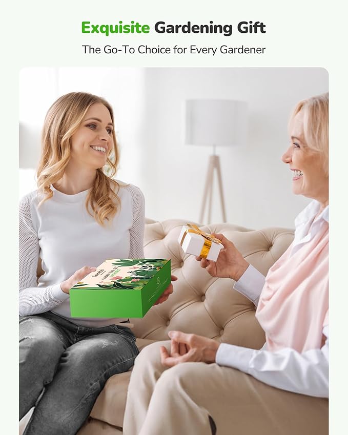 All-in-One Garden Tool Set with Tools Organizer Belt Adjustable, 10-Piece Gardening Hand Tools, Long Lasting Rust-Proof Premium Garden Tool Kit, Gardening Gift for Women Men (Pink)