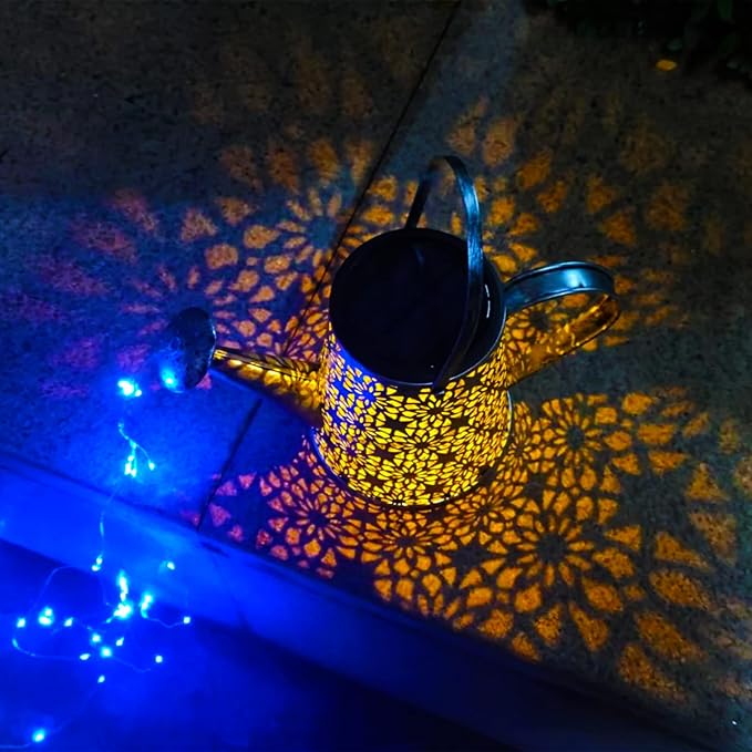 VOOKRY Solar Watering Can Lights, Large Hanging Blue Solar Lights Outdoor Decorative Garden Decor Waterproof for Outside Patio Yard Porch Lawn Landscape, Birthday Gifts for Women Mom Grandma Christmas