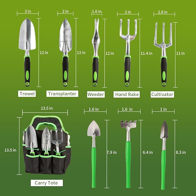 Gardening Tool Set 39 Pieces, Succulent Tools 28 Pieces, 9 Heavy Duty Garden Tools, 39.4 inch Gardening Mat and Garden Tool Bag, Gardening Kit for Indoor and Outdoor, Great Gardening Gift for Mom.