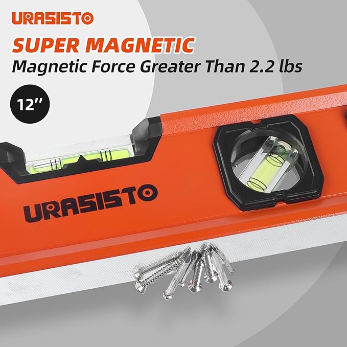 3-Piece Spirit Level Set, 12", 20", 40" Level Set with Magnetic Torpedo Level, 45°/90°/180°Bubbles Measuring, Aluminium Alloy Levels with Carrying Bag