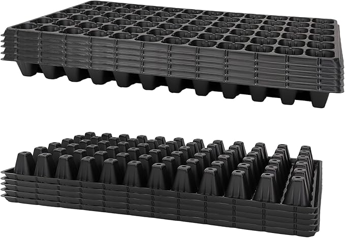 72 Cell Seed Trays, Thick Durable 72 Cell Plug Tray Seedling Plastic Nursery Tray for 1020 Flat Germination (10-Pack, 21"×11", 1.81" Height, Low)