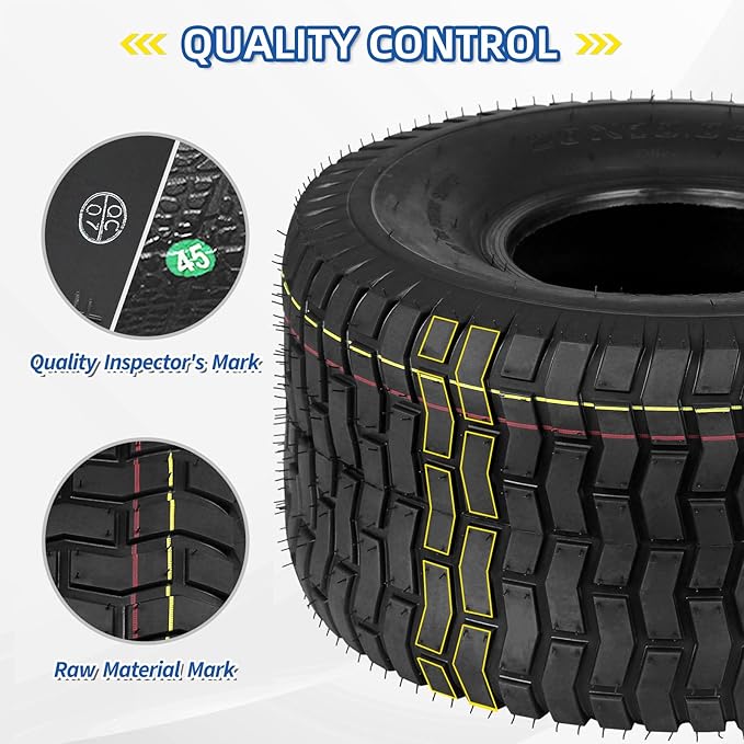 (2 Pack) 20x10.00-8 Lawn Mower Tubeless Tire, 20x10-8 for Tractor Riding Lawnmowers, 4 Ply, Turf-V Pattern