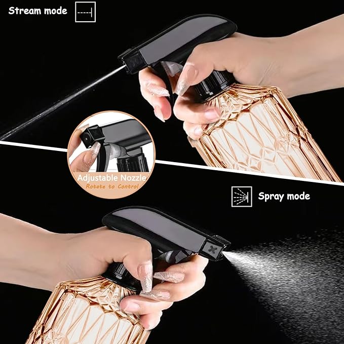 Glass Handheld Spray Bottle, 15oz Refillable Water Bottle Spray, Reusable Adjustable Nozzle Plant Mister Spray Bottles Indoor, Plant Mister for Hair, Cleaning, Gardening, Pets Care (Orange)