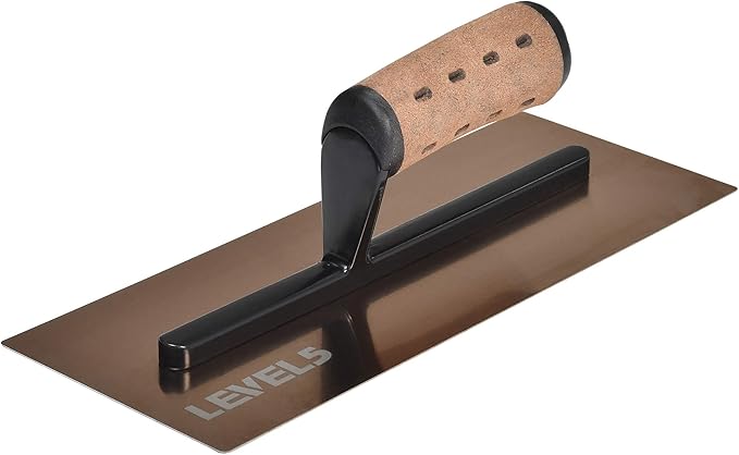 LEVEL5 12" x 4.75" 0.7 MM Drywall Curved Trowel | Triple-Hardened Stainless Steel, High-Impact Handle | Sheetrock Gyprock Wall-Board Plasterboard | 4-971