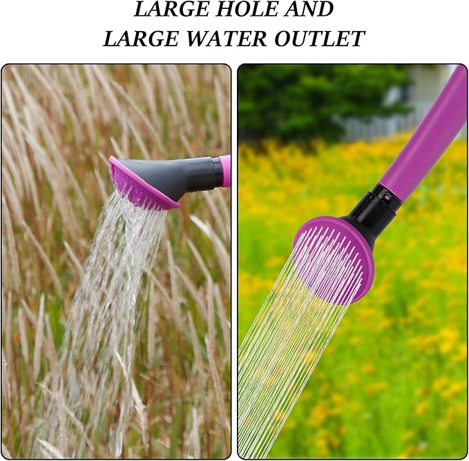 4L Foldable Clear Plastic Watering Can with Rotating Nozzle Long Spout Ideal for Indoor and Outdoor Gardening -Purple