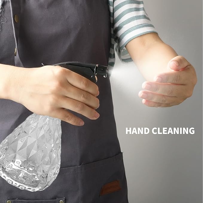 2 Pcs Spray Bottles, 500 ml/17 oz Empty Water Spray Bottles, Plastic Reusable Adjustable Mist Sprayer Squirt Bottles Containers Refillable for Cleaning Solutions, Gardening, Plants (Clear)