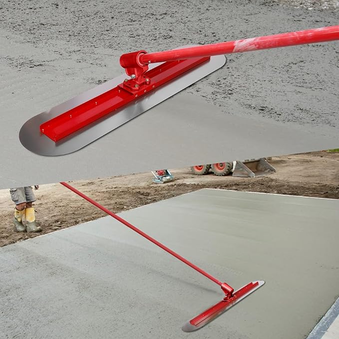 Generic Concrete Bull Float 48''x12'' Cement Surface Smoothing Tool with Detachable Aluminium 3 Handle 1.8M Concrete Finishing Trowel with Tilt Bracket and Rotary Regulator Concrete Bull Float Kit