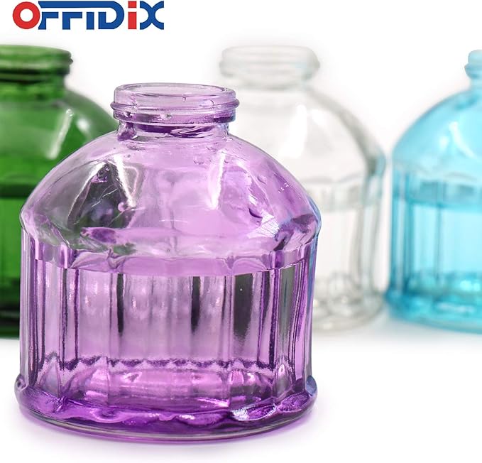 OFFIDIX Glass Watering Spray Bottle,Plant Mister Watering can Indoor with Bronze Plastic Top Pump, Glass Small Watering Can for Garden, Plants, Cleaning (Purple)