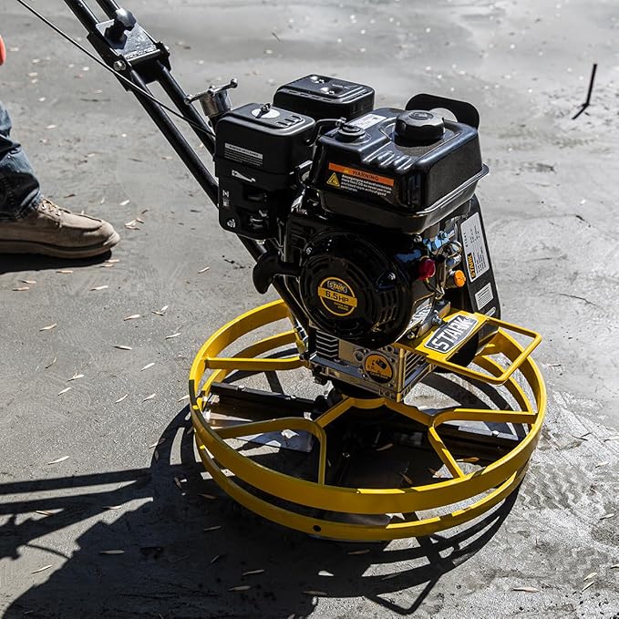 Stark USA 6.5HP Walk-Behind Cement Trowel 22" Float Pan Blade 196cc Gas-Powered Smooth Concrete Surface Finisher
