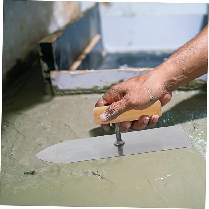 DOITOOL Stainless Steel Concrete Finishing Trowel with Pointed Tip for Precise Masonry and Drywall Work Comfortable Grip 9.65X3.43 Inches
