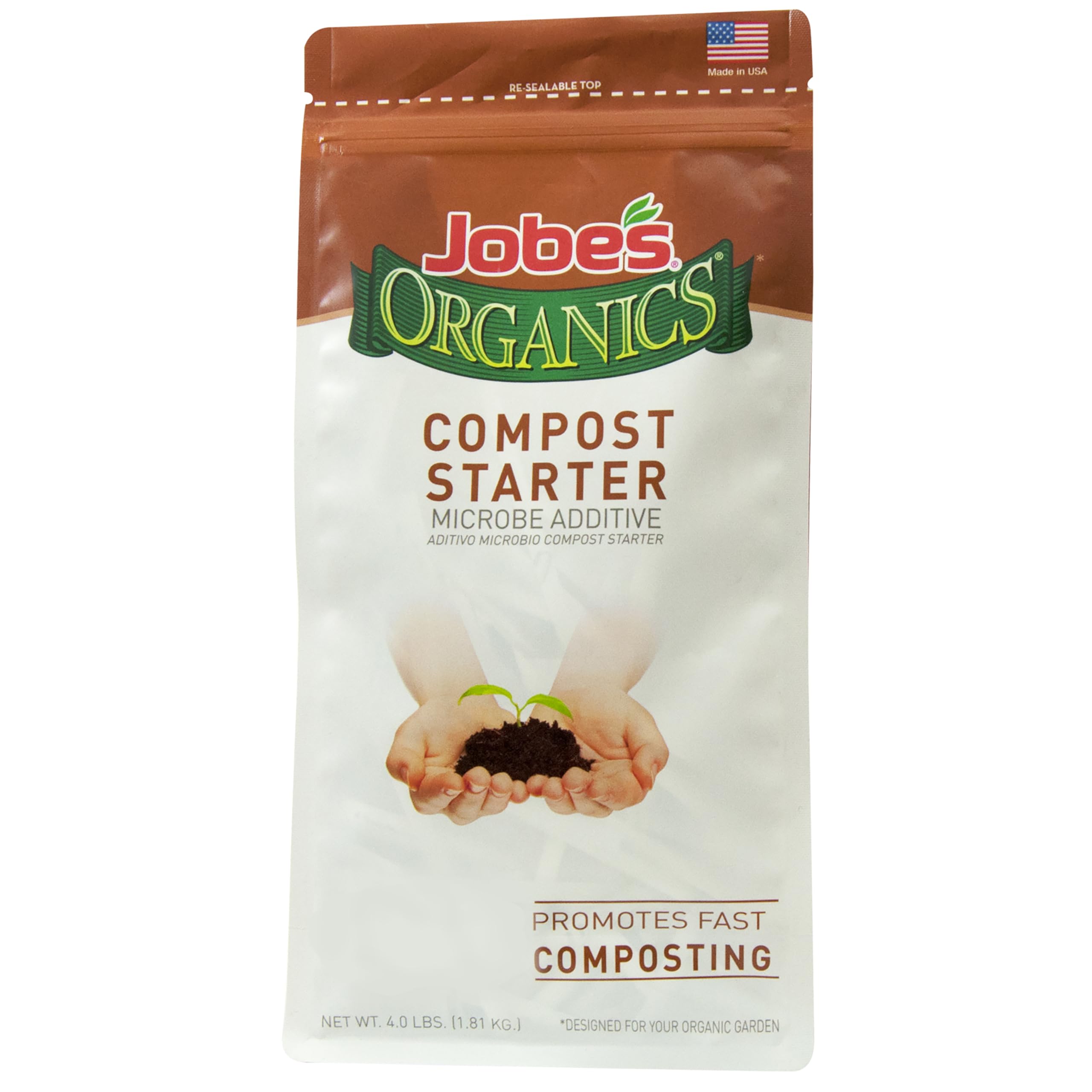 Jobe's Organics Fast Acting Granular Fertilizer Compost Starter, Easy Plant Care Compost Accelerator, 4 lbs Bag