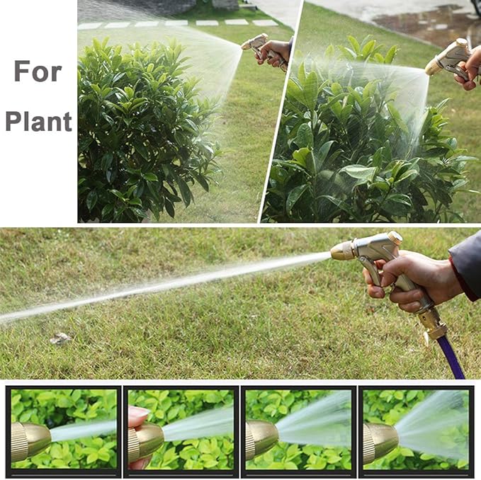 FANHAO Upgraded Garden Hose Nozzle Sprayer, 100% Heavy Duty Metal Handheld Water Nozzle High Pressure in 4 Spraying Modes for Watering Plants and Lawn, Car Washing, Patio and Pet