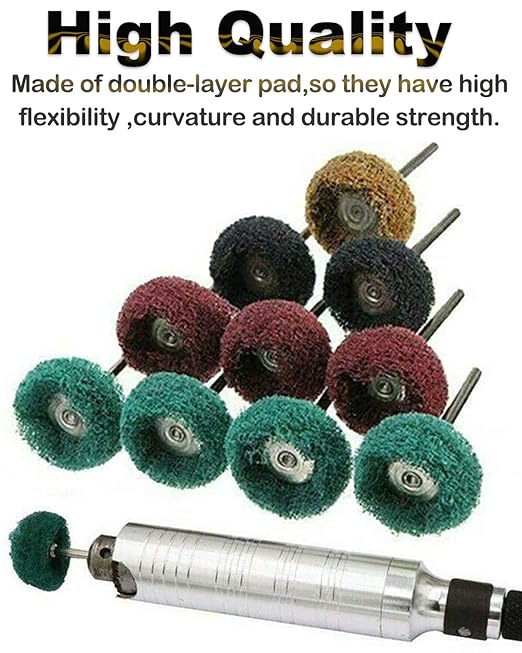 Rocaris 200 Pack Abrasive Wheels, 1" (25mm) Abrasive Buffing Polishing Wheels Burr for Rotary Tools-1/8(3mm) Shank…