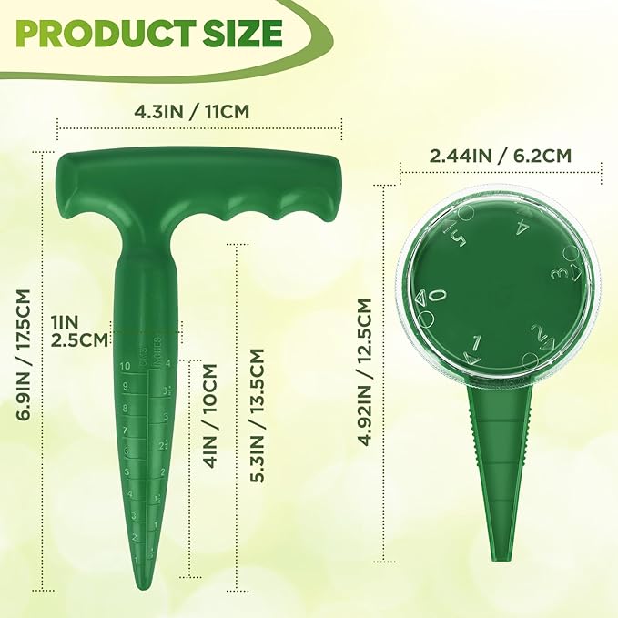 Seed Planter Tool, 6.9" Dibber Garden Tool, Plastic Dibbler Tools for Planting, Seed Dispenser, Bulb Digger Garden Planter for Sowing Seeds, Bulbs, Digging (Dark Green)