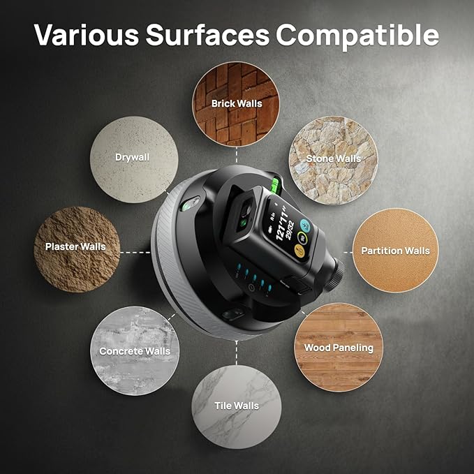 HOZO M-Cube02 Laser Level with 164ft Green Laser Measure, 360° Rotating for P2P Laser Measure & Center Finder, Wall Mount Laser Level for Picture Hanging, Renovation & DIY, Bluetooth App, Rechargeable