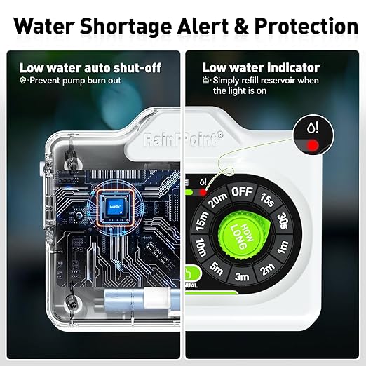 RAINPOINT Easy-Setup Automatic Plant Waterer Indoor for Pot Plant Adjustable Water Output,Battery Powered Outdoor IP54 Waterproof Drip Irrigation System Device Kit Beginner-Friendly Water 10-15 Plants