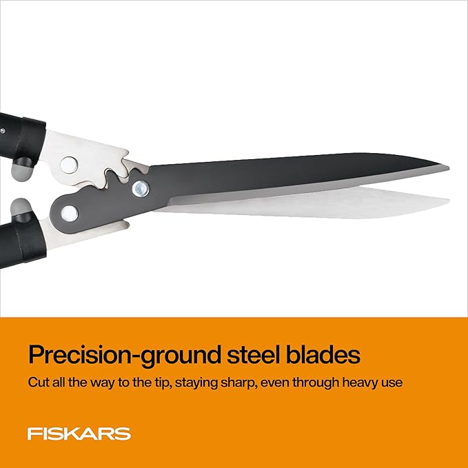Fiskars PowerGear Hedge Shears - 23" Stainless Steel Blades - Plant Cutting Scissors with Sharp Precision-Ground Steel Blade