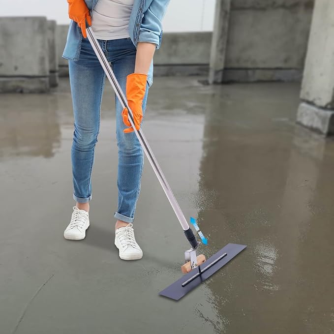 Bull Float Concrete Float, Concrete Finishing Shoes, 19.69 x 3.94in Cement Surface Smoothing Tool w/Concrete Finishing Shoes Large Trowel Concrete Kit Handle Cement Tools Concrete Kit