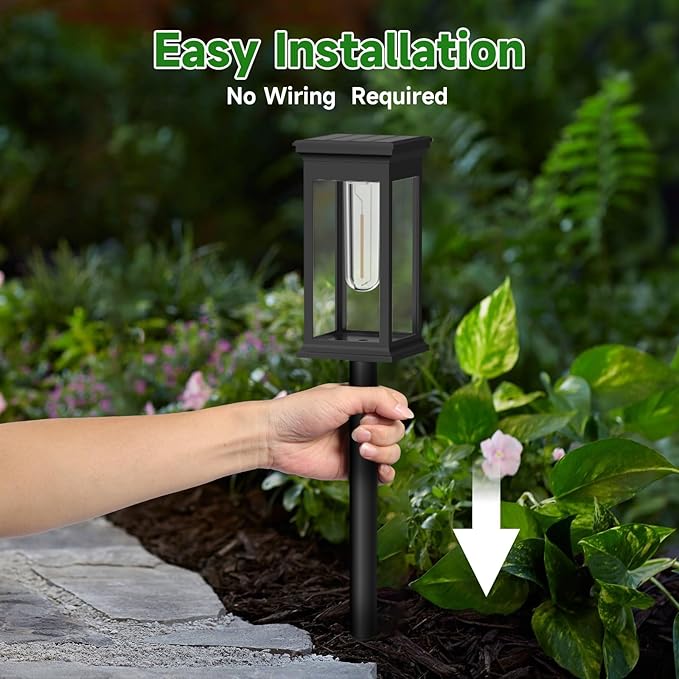 Solar Pathway Lights Outdoor Waterproof – 12 Pack Bright Solar Powered Garden Lights with Auto On/Off, IP65 LED Landscape Lighting for Walkway Patio Lawn Yard Decor