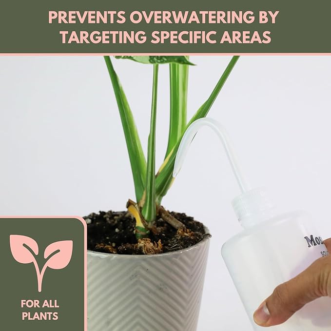 Mossify Squirtr Bottle 480ml – Clear Squirt Water Bottle for Plants, Tattoo, Hair & Labs – Easy Squeeze Plant Waterer with Long Nozzle – Refillable Seedling Watering Can, Wash Bottle - Clear