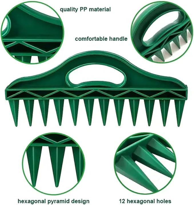 12-Hole Seed Planter Tool for Raised Beds & Pots - Fixed-Spacing Garden Dibber, Hand-Depth Control (Solid 190g)