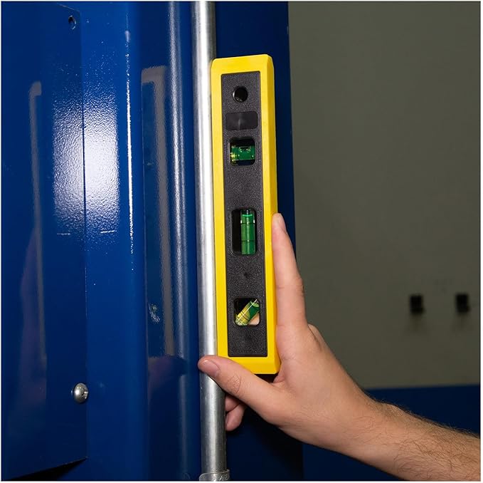 Mayes 10792 Professional Torpedo Level, Made in USA, 9" Magnetic Level for Pipe and Conduit Alignment, V-Groove Edge with 3 Vials and Pocket-Safe Design