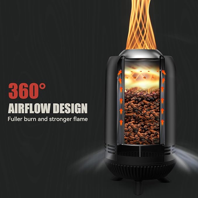 ONLYFIRE OUTDOOR LIVING 12" Tabletop Fireplace with Carrying Bag, Portable Fire Pit for Camping RV Tailgating Patio Backyard Bonfire, Smokeless Camp Stove, Stainless Steel, #FP054 Black