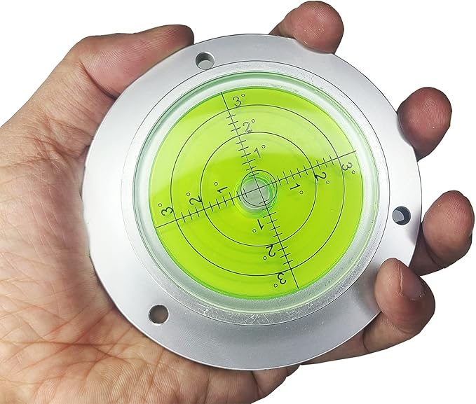 Tower Crane Machine Tool Travel Trailer Camper Rv Leveling Large Scope Bubble Level Round Blocks Gauge Stick On (Diameter 100mm 3.9inch)