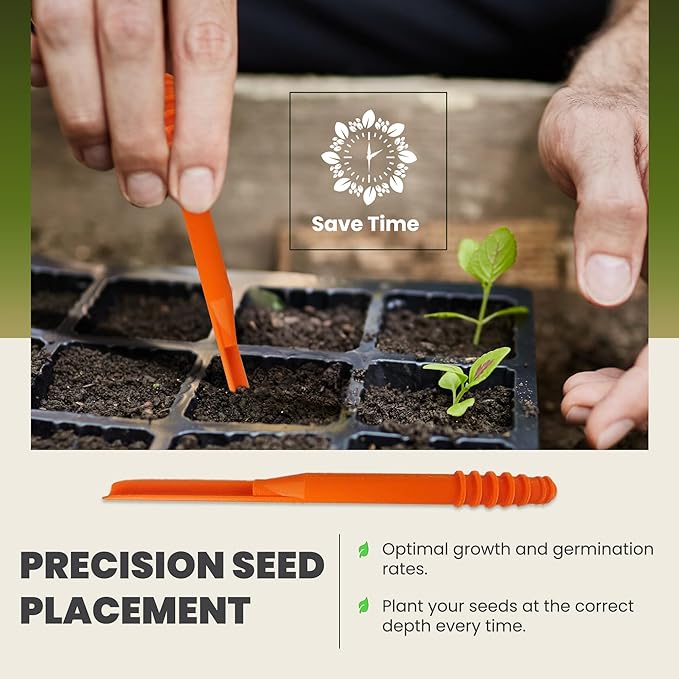 Dibby Seed Sowing Garden Tool Dibber Planter Transplanter – Sow Seeds at The Right Depth – Easily Transplant Delicate Seedlings (Little Dibby & Dibby XL) Blue