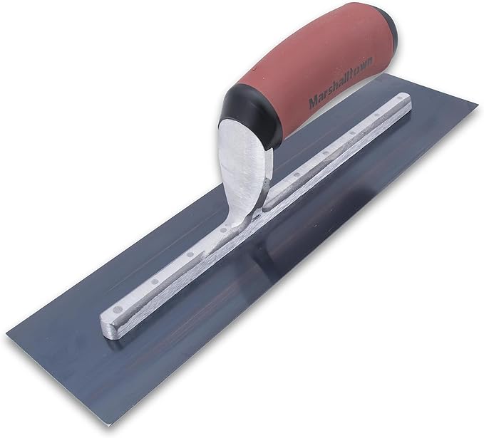 MARSHALLTOWN Finishing Trowels, DuraSoft Handle, 305mm Length, 102mm Width, Curved Handle, Blue Steel Blade, Made in The USA, MXS62BD