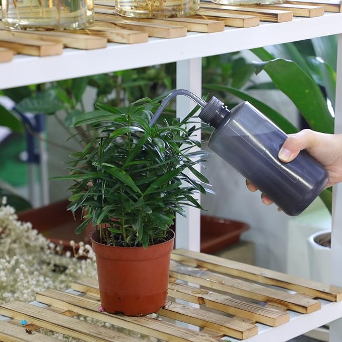 Squeeze Bottles Succulent Watering Bottle Black Water Squirt Irrigation Bottle Squeeze Sprinkling Can Plastic Wash Plant Bottle 500ml 2pc