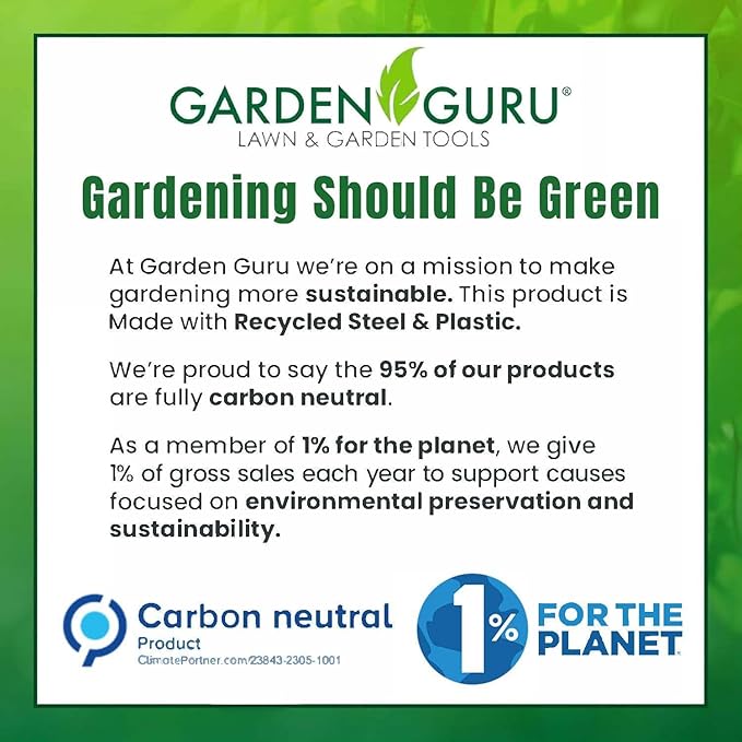 Garden Guru Hand Cultivator Rake Hoe Tiller Tool - Stainless Steel for Ultimate Strength - Rust Resistant - Ergonomic Handle - Great for Gardening Cultivating Loosening Weeding