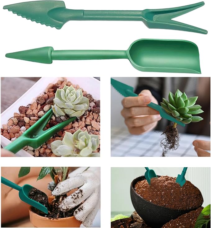 7PCS Mini Handheld Seed Spreader Set with Adjustable Speeds and 12-Hole Dibber Tool, Multifunctional Sowing Seeds Dispenser Planter Kit for Lawn Garden Farm Yard