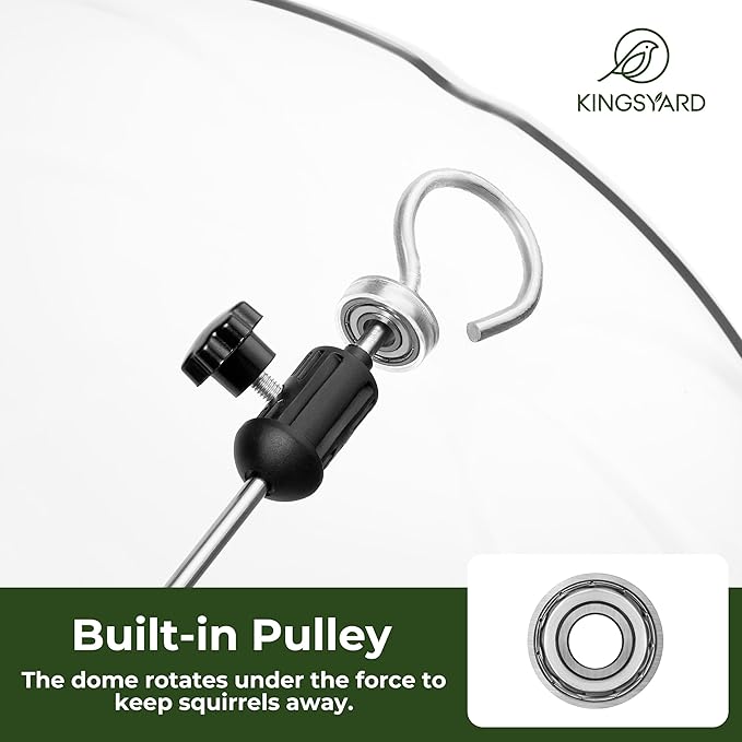 Kingsyard Large Platform Bird Feeder Outdoor Hanging, Adjustable Dome Squirrel Proof Rain Cover, Metal Mesh Tray Recycled Plastic Wild Bird Seed Feeding Station, Blue