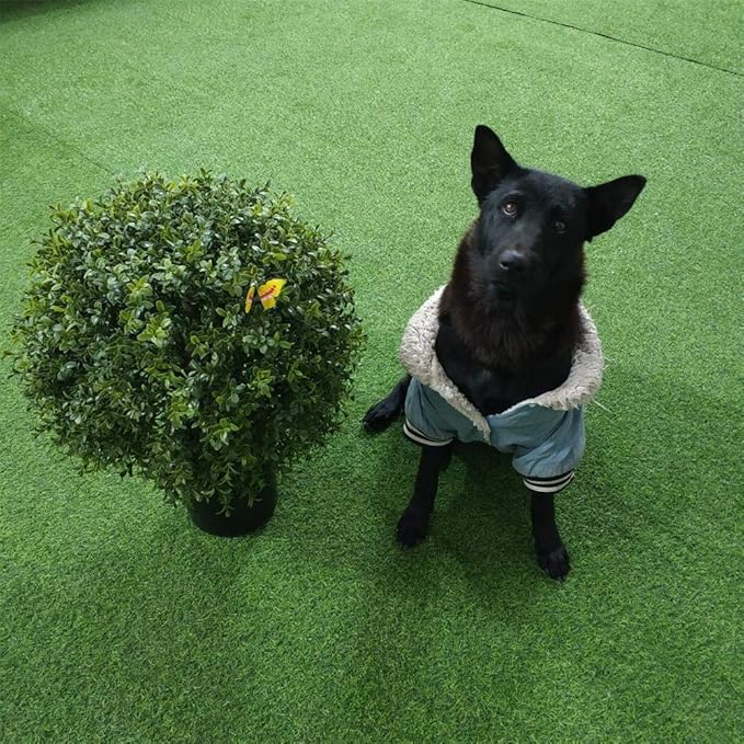 2'T 19''D Topiaries Trees Artificial Outdoors 2 Pack Fake Boxwood Bushes Outside Potted Tree